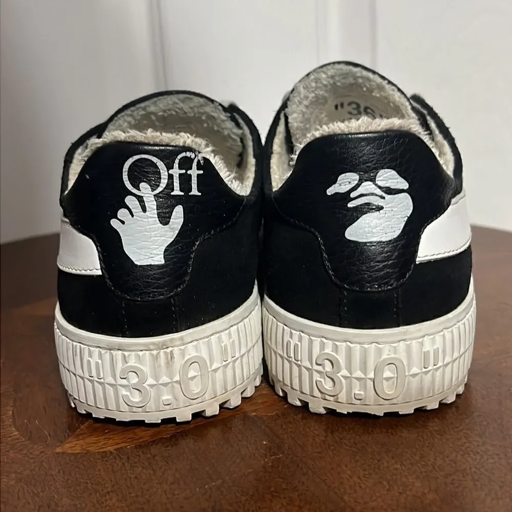 🔥 Off-White Virgil Abloh Arrow Women's Sneakers Sz 36 EU / 6 US Black White EUC